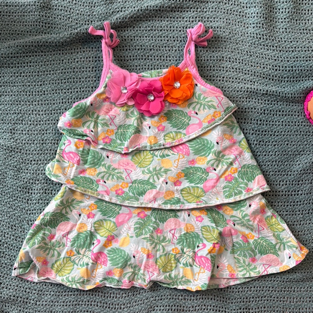 5/$25 2T Goodlad Floral Flamingo Kids Dress